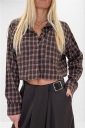 camicia crop flanellata sarah